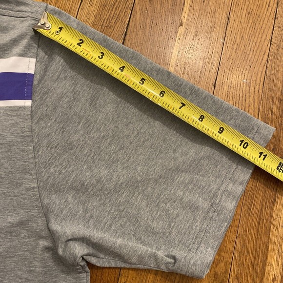 FootJoy Golf Polo Athletic Fit Mens Large Shirt Gray- Lavender White Stripe Logo - Picture 9 of 12